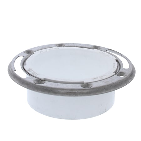 Jones Stephens 4in. PVC Closet Flange with Stainless Steel Ring less Knockout C57140